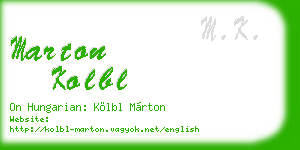 marton kolbl business card