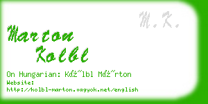 marton kolbl business card